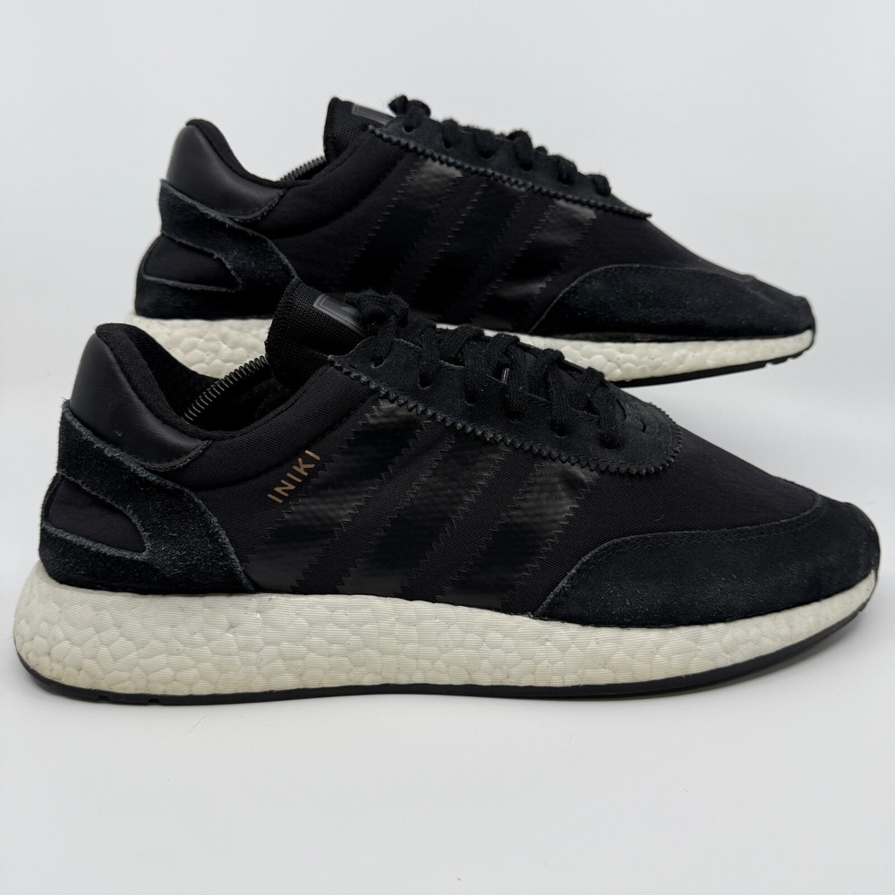 Adidas Iniki Runner Mens 11.5 11/2 Core Black White Running Shoes Trainer BB2100